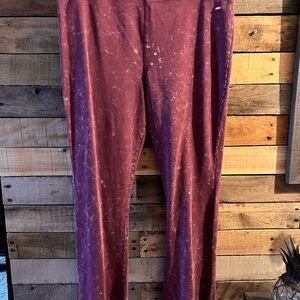 PINK Victoria's Secret Burgundy Tie-Dye Leggings